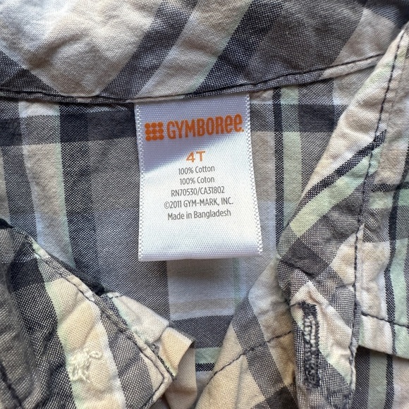 Gymboree Plaid Short Sleeve Button-Up Shirt - Picture 2 of 4